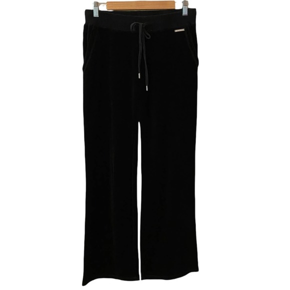Michael Kors Black Velvet Drawstring Pants - Picture 1 of 5